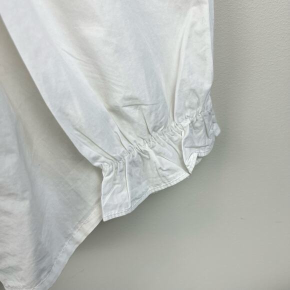 Vineyard Vines White Ruffle Blouse Medium - Picture 3 of 8